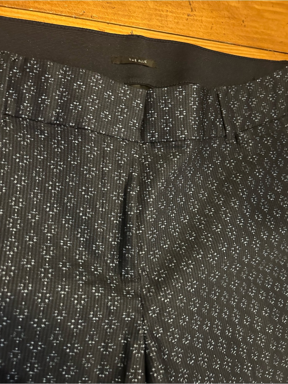 Lane Bryant Black Pinstripe Patterned Trousers